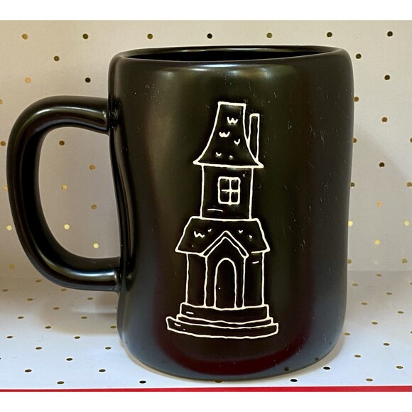 Rae Dunn Artisan Collection HAPPY HAUNTING Black Mug Double Sided Halloween - Picture 3 of 7